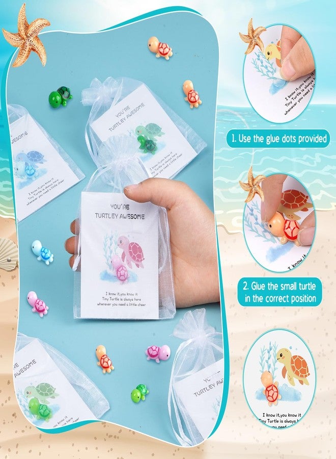 FACULX You're Turtley Awesome Gift Box - 100 Sets Mini Resin Turtle Animal Pun Thank You Gifts Bulk Appreciation Employee Inspirational Gift Sets for Coworkers, Volunteers & Office Staff - Image 4